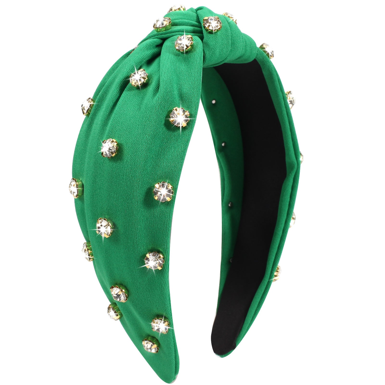 Wholesale Rhinestone inlaid three-leaf clover four-leaf clover wine glass party knotted women's headband